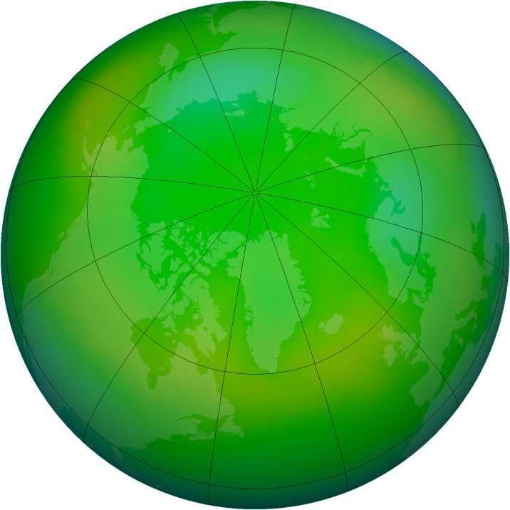 Arctic ozone map for July 2010